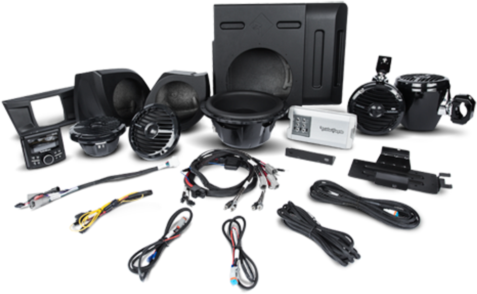 600 Watt Stereo Front Speaker And Subwoofer Kit For Clipart (1100x961), Png Download