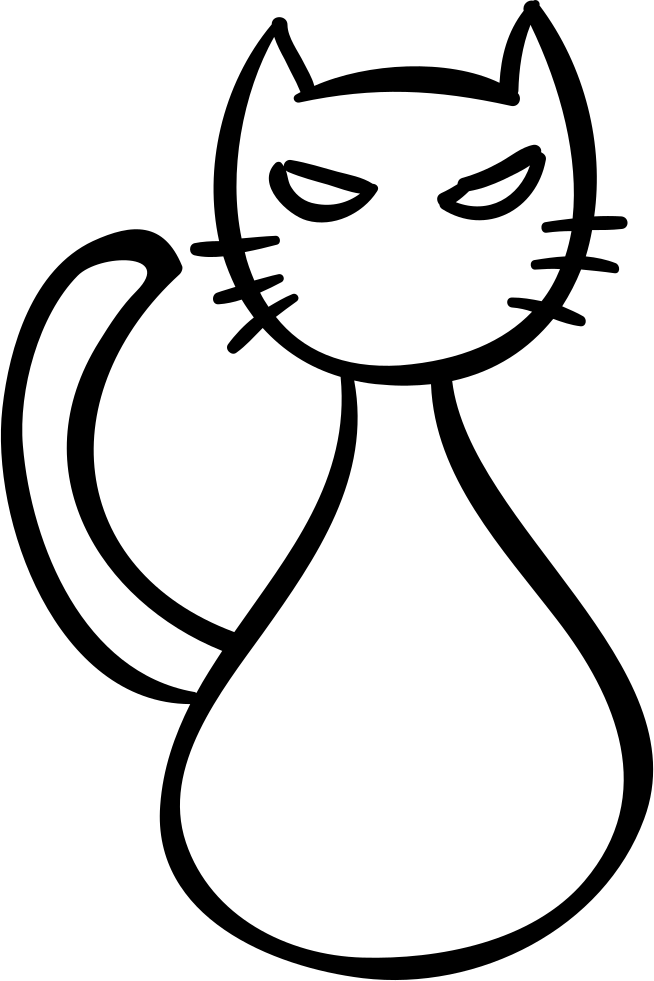 Cat Outline Comments - Hello Kitty En Avion Clipart (654x981), Png Download