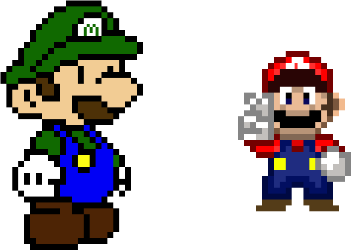 If Mario And Luigi Were Swapped - Mario En Pixel Art Clipart (1200x600), Png Download