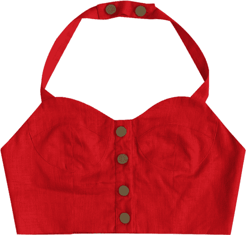 Button Halter Crop Bustier Top - Handbag Clipart (558x744), Png Download