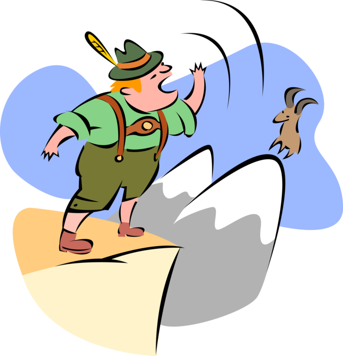 Vector Illustration Of Yodeling Swiss Mountaineer Yodels - Yodel Clipart - Png Download (673x700), Png Download