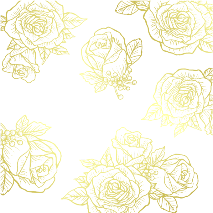 #roses #gold #overlay - Doodle Clipart (1024x1024), Png Download