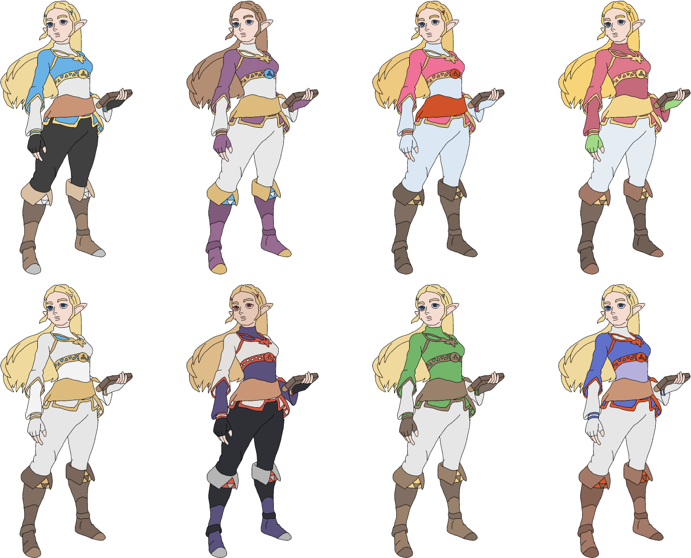 Lizuka's Alternate Color Mock-ups - Zelda Smash Ultimate Alternate Costumes Clipart (1400x1121), Png Download