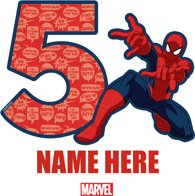Spider-man Personalized Birth Kids Baseball Jersey - Spiderman Birthday 5 Clipart (673x678), Png Download