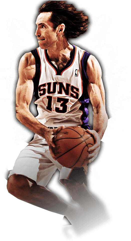 Phoenix Suns Stitched - Steve Nash No Background Clipart (525x966), Png Download