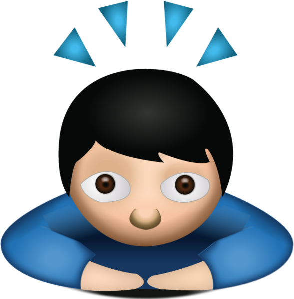 Man Bowing Emoji Clipart (600x600), Png Download