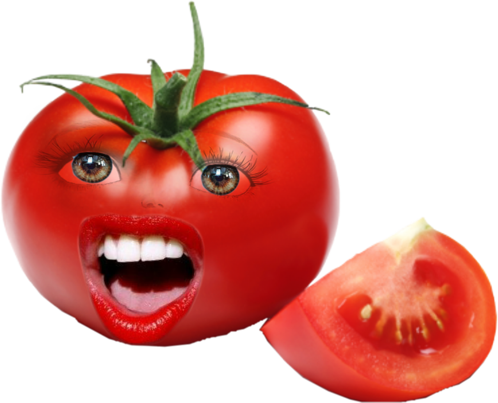 #tomato #face #screaming #vegetable - Sun Dried Tomato Png Clipart (1024x829), Png Download