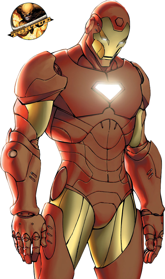 Iron Man - Cartoon Clipart (582x990), Png Download