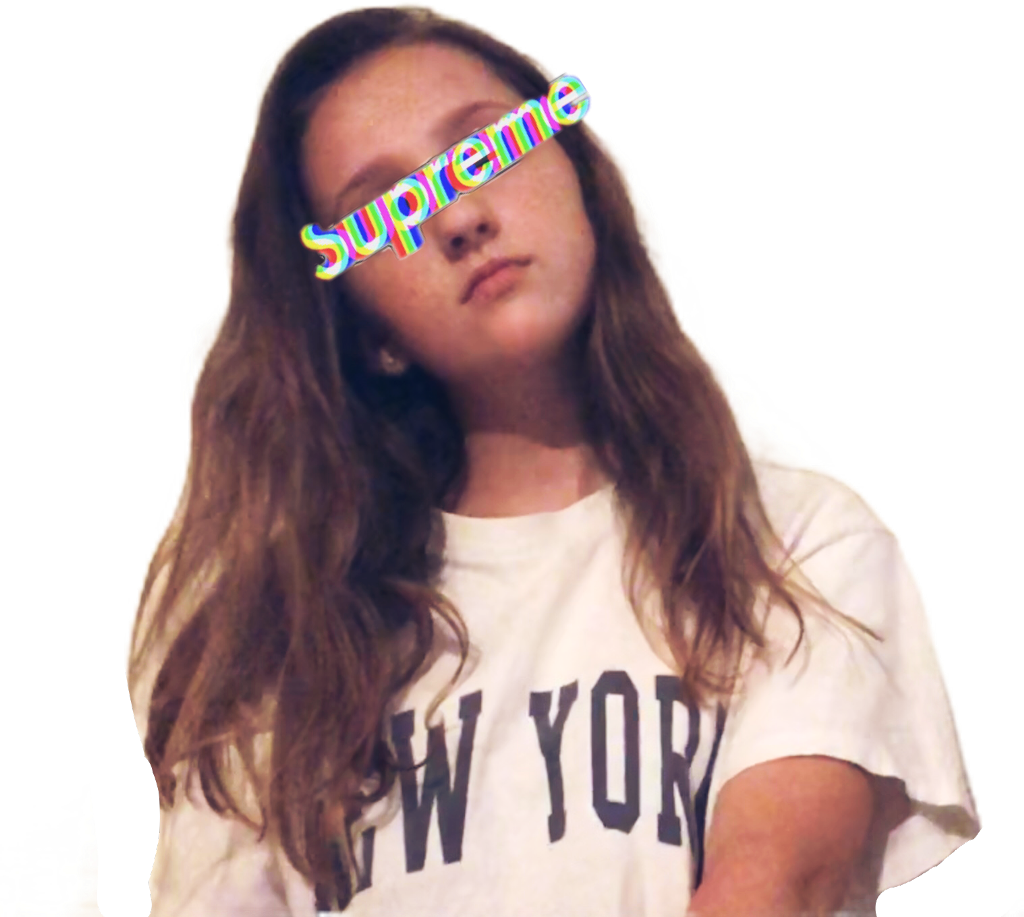 Supreme Sticker - Girl Clipart (1024x917), Png Download