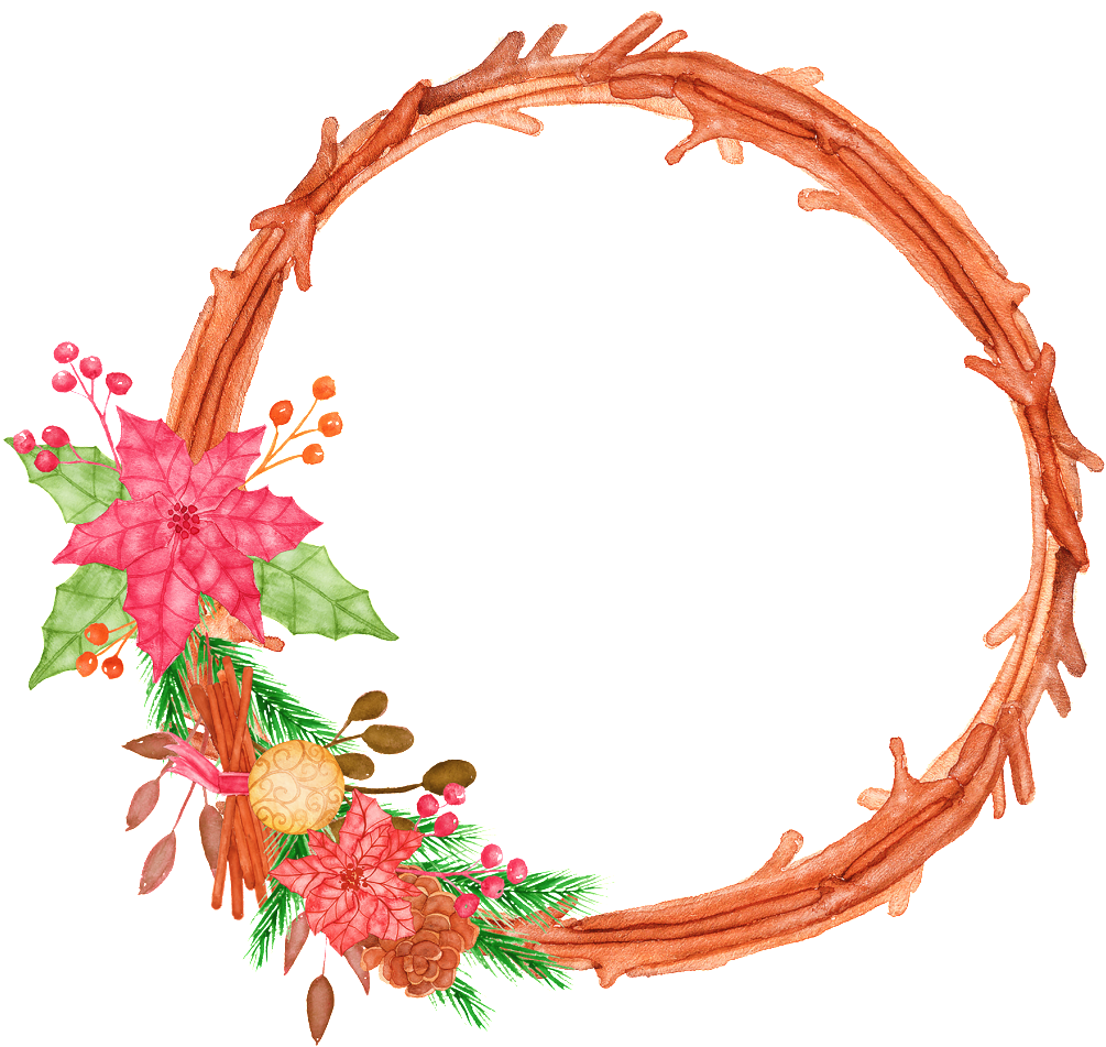 This Graphics Is Hand Painted Red Maple Leaf Wreath - Floral Design Clipart (1005x951), Png Download