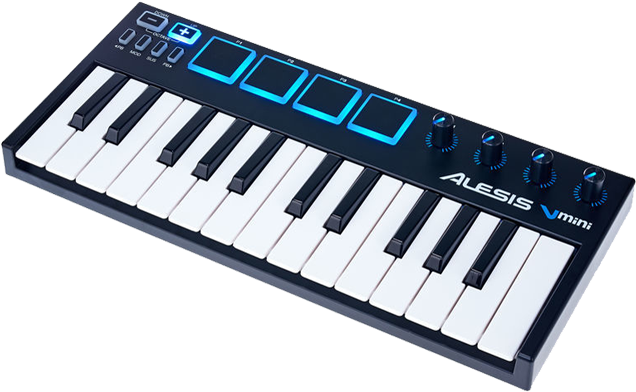 Alesis V Mini Portable 25 Key Usb Midi Controller - Mini Komplete Kontrol Clipart (666x518), Png Download