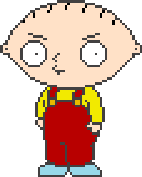 Stewie - Minecraft Pixel Art Stewie Griffin Clipart (590x730), Png Download
