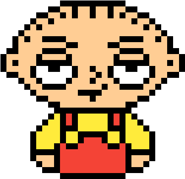 Stewie Griffin Minecraft Pixel Art Clipart (1200x1200), Png Download