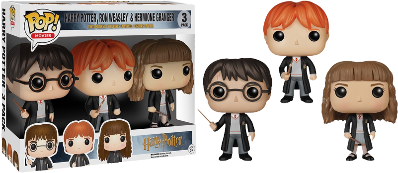 Harry, Ron & Hermione Pop Vinyl - Funko Pop Ron Weasley Clipart (800x880), Png Download