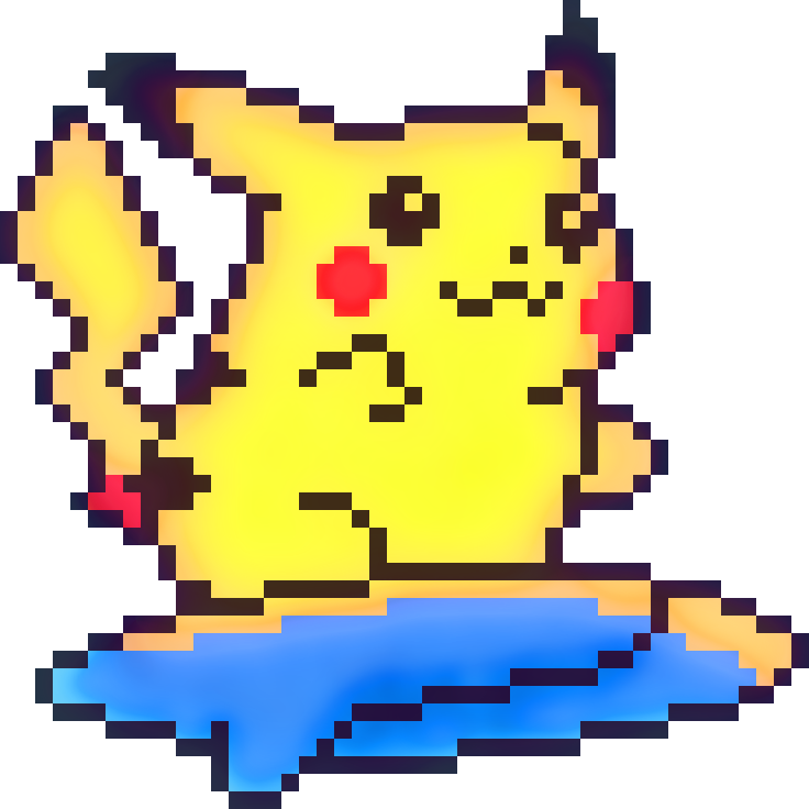 Triple-q On Twitter - Surfing Pikachu Minecraft Clipart (736x736), Png Download