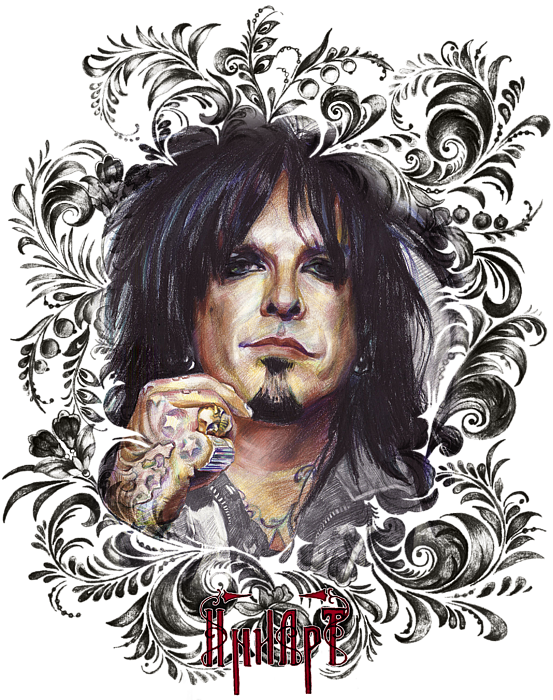 Bleed Area May Not Be Visible - Motley Crue Drawings Clipart (553x700), Png Download