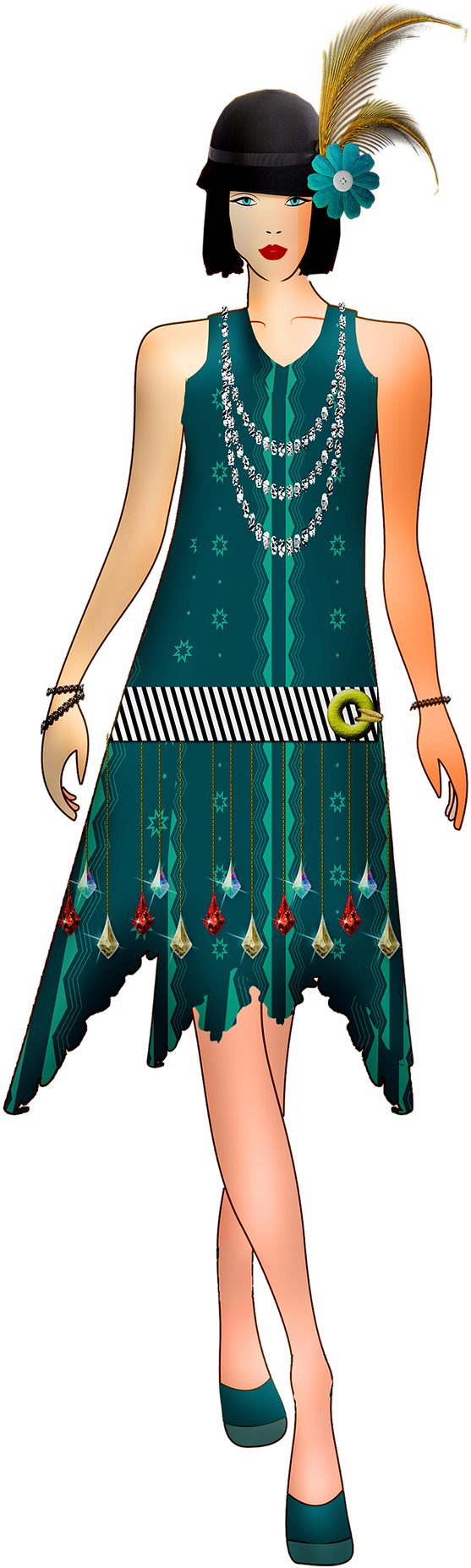 Great Gatsby Look Clipart (900x1920), Png Download