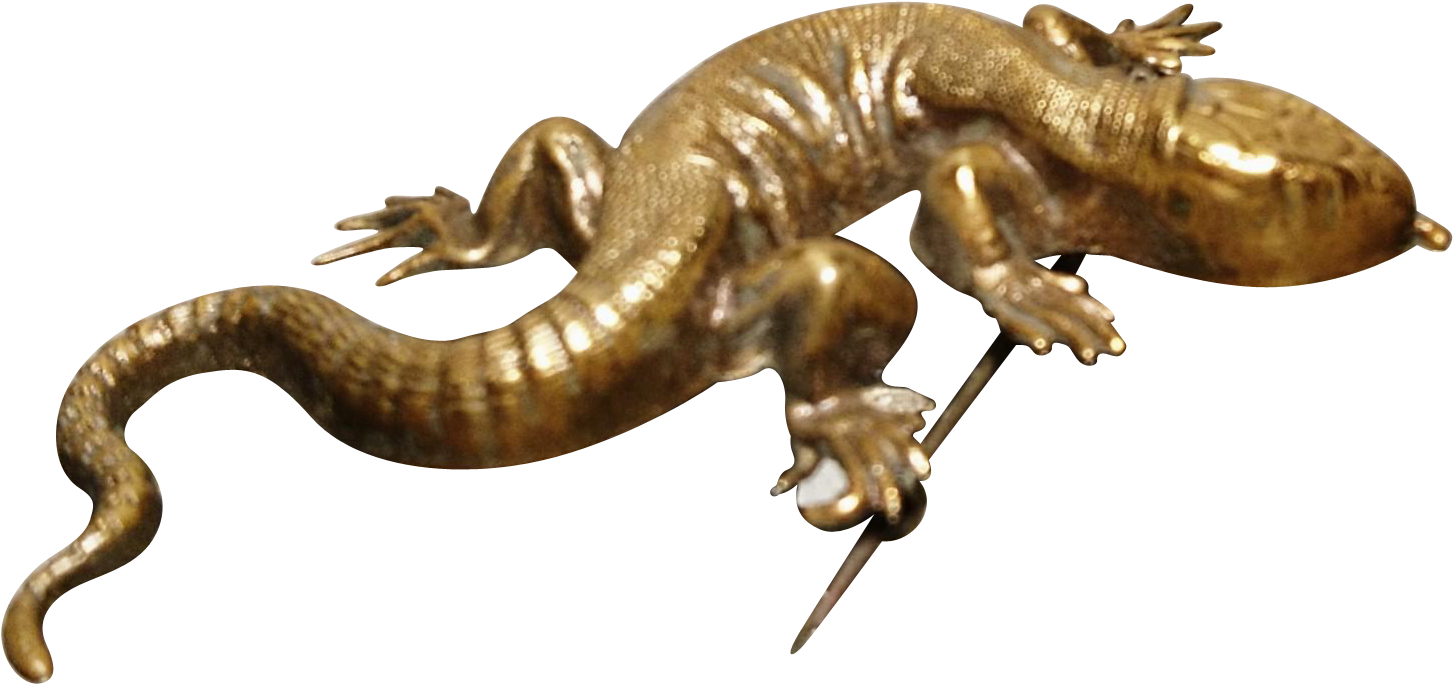 Rare Antique Ormolu Komodo Dragon Brooch, Oriental - Alligator Lizard Clipart (1452x1452), Png Download