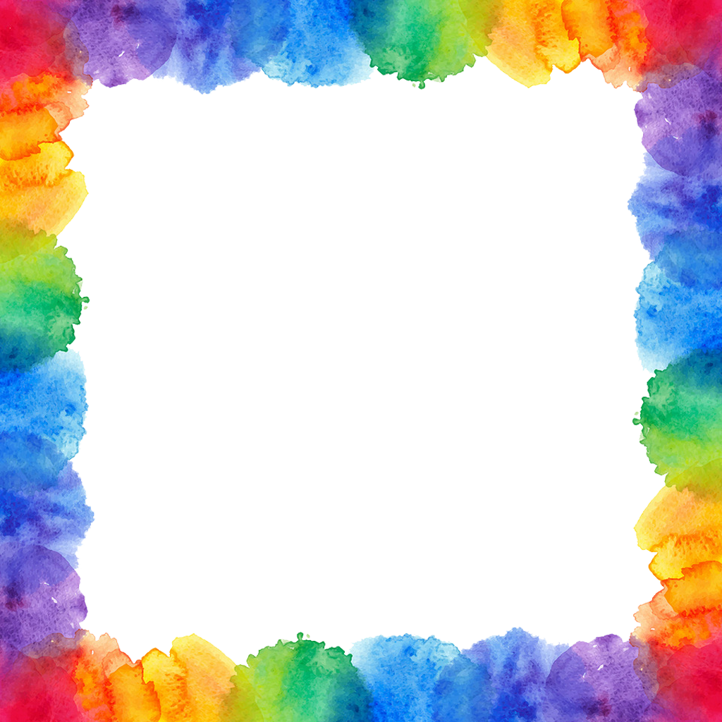 Rainbow Border Png - Rainbow Frame Transparent Clipart (1024x1024), Png Download