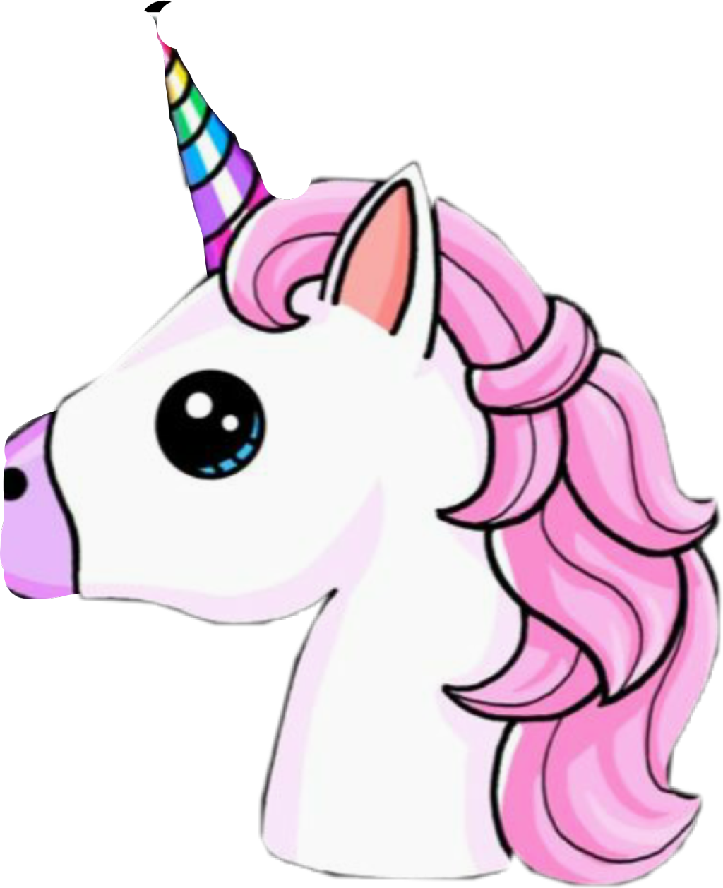 #scpink #pink #unicorn #freetoedit - Stiker Picsart Unicorn Png Clipart (1024x1258), Png Download