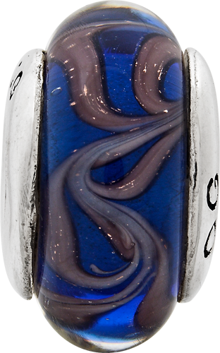 925 Sterling Silver Charm For Bracelet Blue/brown Swirl - Opal Clipart (312x500), Png Download