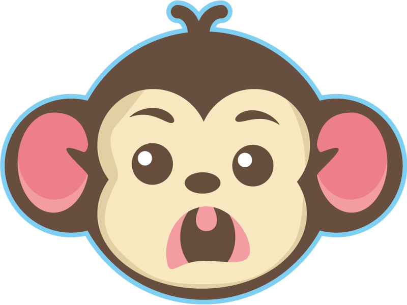 Cute Little Monkey Face - Cartoon Monkey Face Clipart (800x600), Png Download