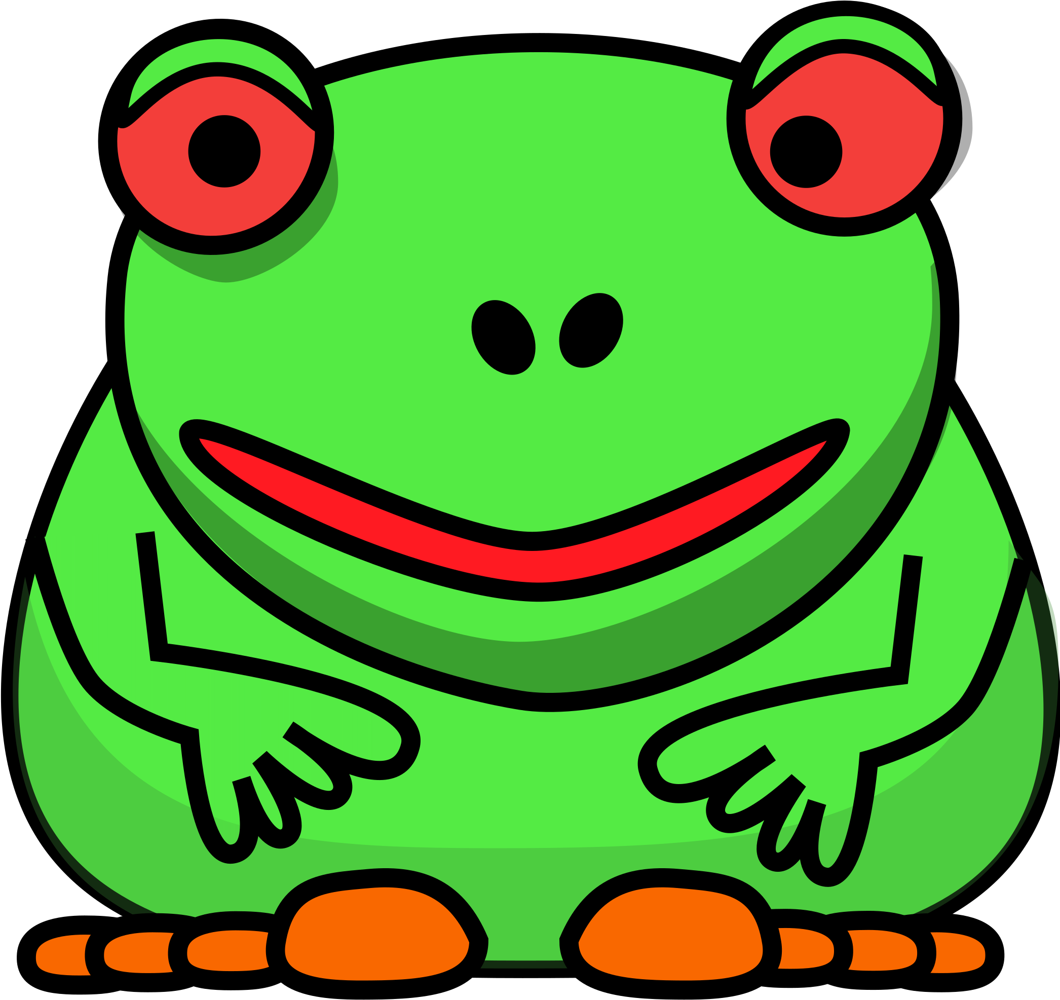 Free Download Sad Cartoon Frog Clipart Toad Frog Clip - Frog Green Clipart - Png Download (2092x1973), Png Download