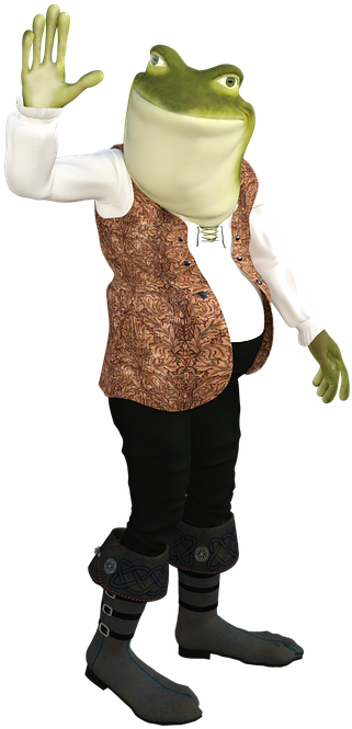 Frog Cartoon Animal Amphibian Funny Happy Quirky - Frog Clipart (553x720), Png Download