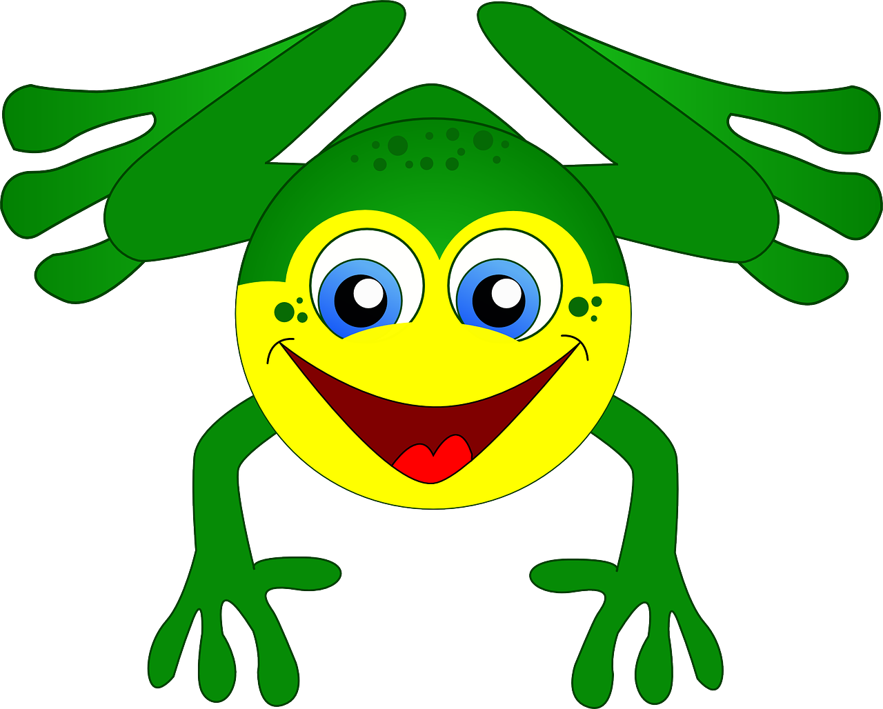 Frog Amphibian Green Cartoon Png Image - Son Los Anfibios Animados Clipart (1280x1028), Png Download