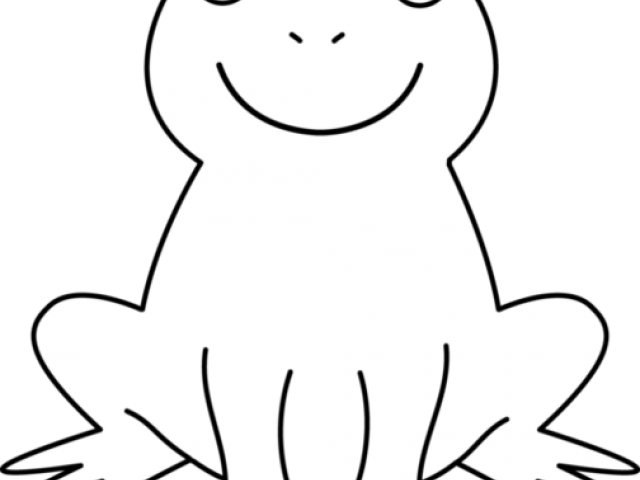 Frog Cartoon Outline - Coloring Book Clipart (640x480), Png Download