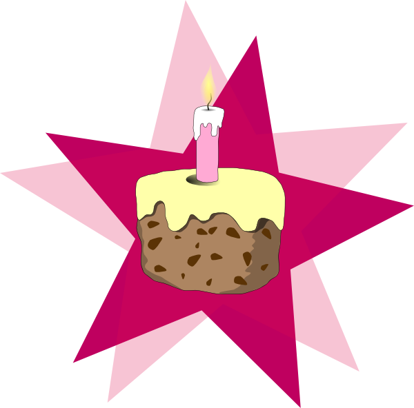 Cake With Candle Clipart (600x592), Png Download