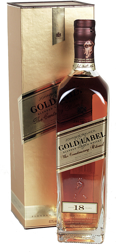Whisky Johnnie Walker Gold Label 18 Years 70cl - Single Malt Scotch Whisky Clipart (481x1037), Png Download