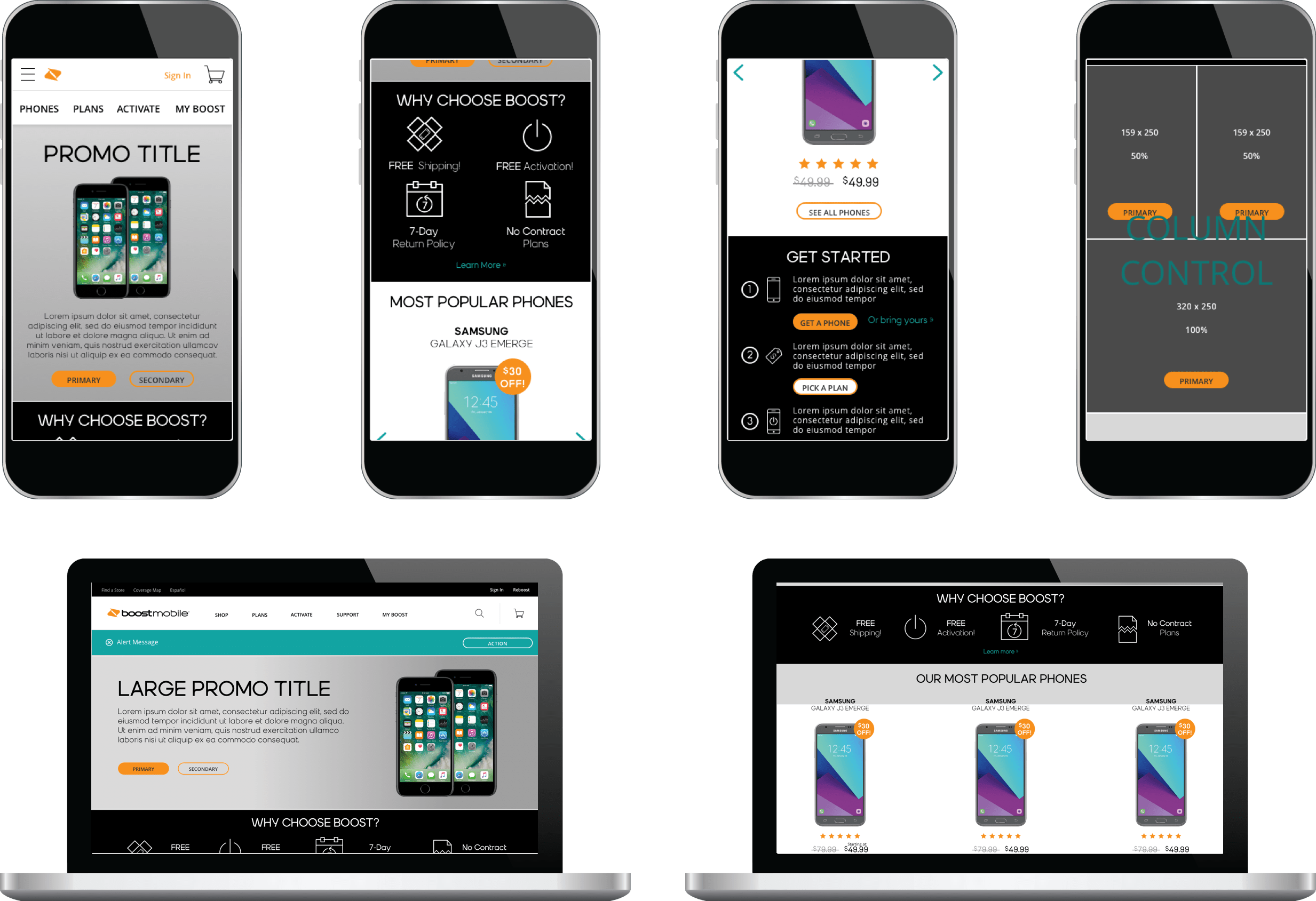 Boost Homepage Wireframes - Iphone Clipart (2466x1689), Png Download