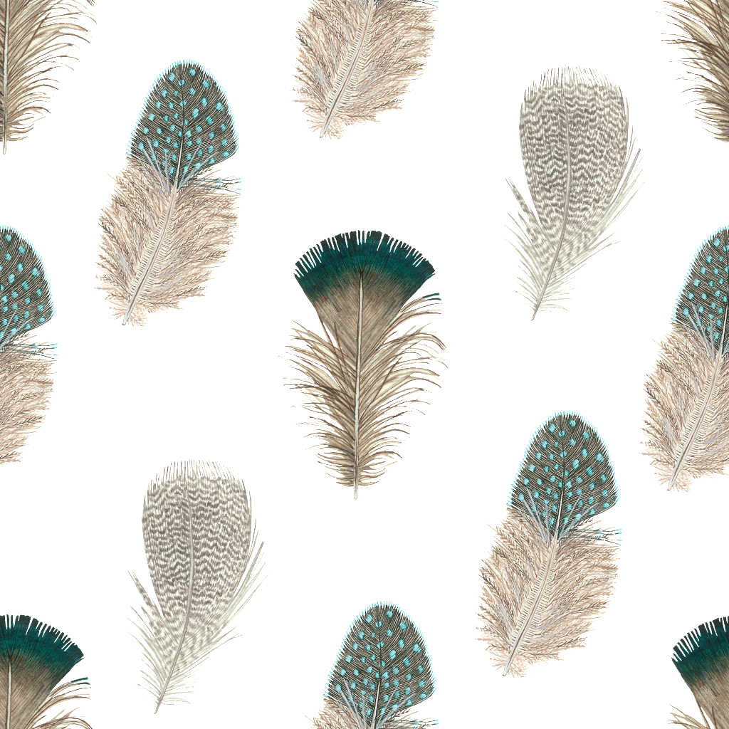 Peacock Feather Watercolor Decorative Illustration - White Pine Clipart (1024x1024), Png Download