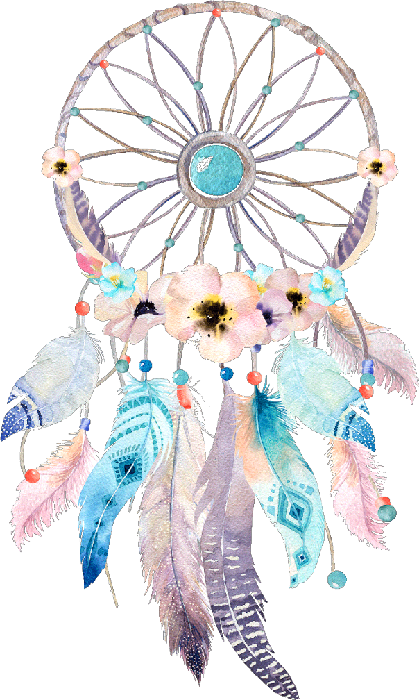 #dreamcatcher #watercolor #flower #wonderland #fairytale - Clipart Boho Dream Catcher - Png Download (604x1008), Png Download