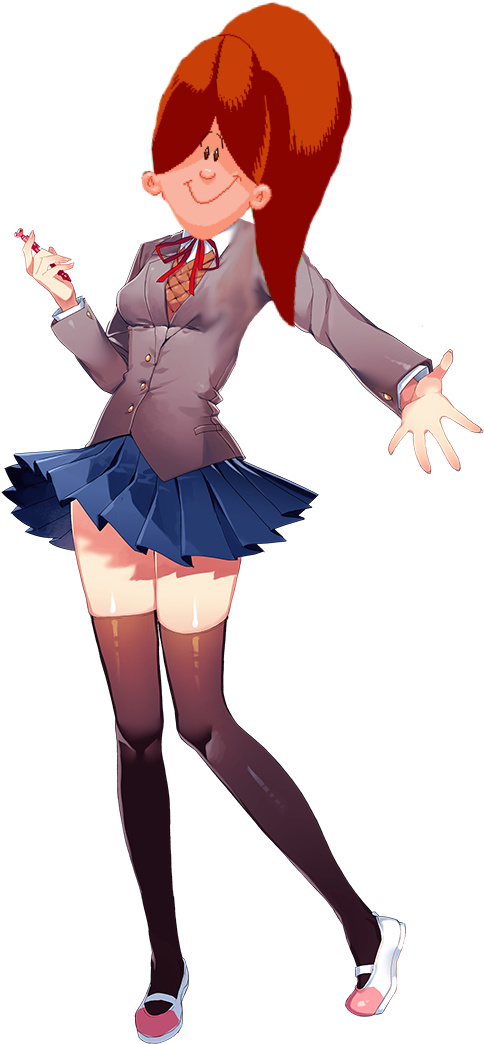 Doki Doki Literature Club Monika Clipart (602x1080), Png Download
