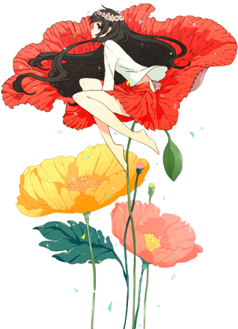 Http - //i - Imgur - Com/pvhyogj - Anime Girl Flowers Render Clipart (678x480), Png Download