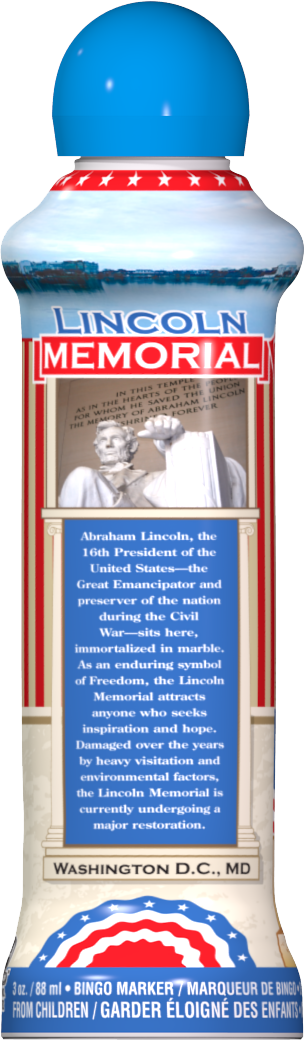 Lincoln Memorial Bingo Ink - American Civil War Clipart (304x1040), Png Download