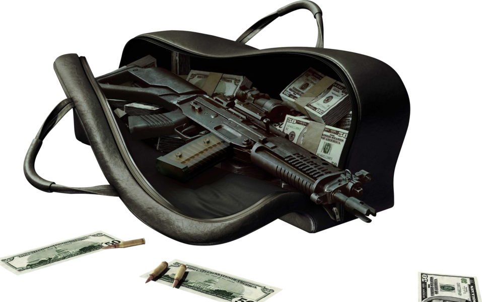 Packing Cash For The Journey - Duffle Bag Money Png Clipart (957x600), Png Download