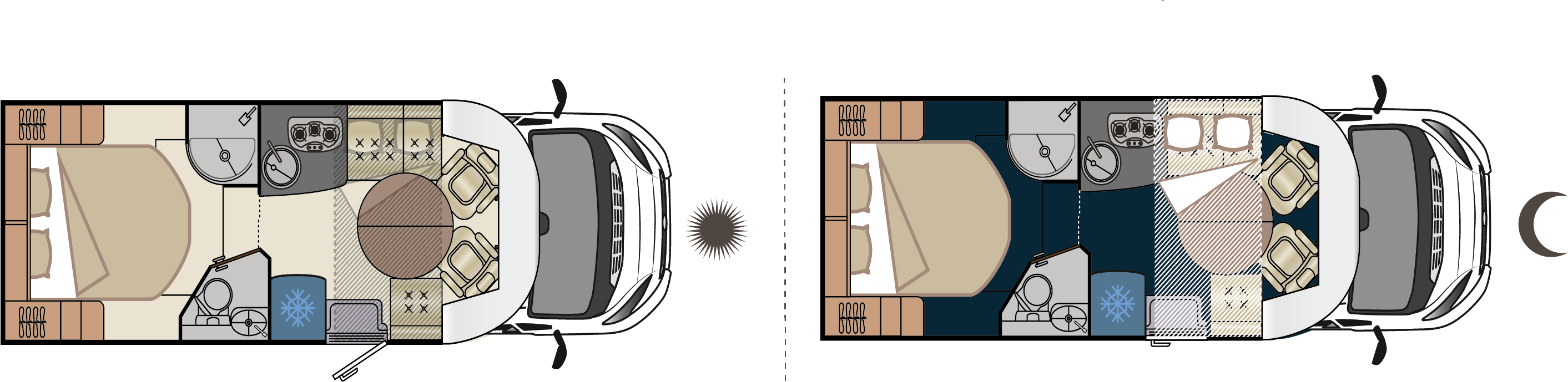 Implantation - Camping Car Fleurette Migrateur 73 Lm Implantation Clipart (2917x818), Png Download