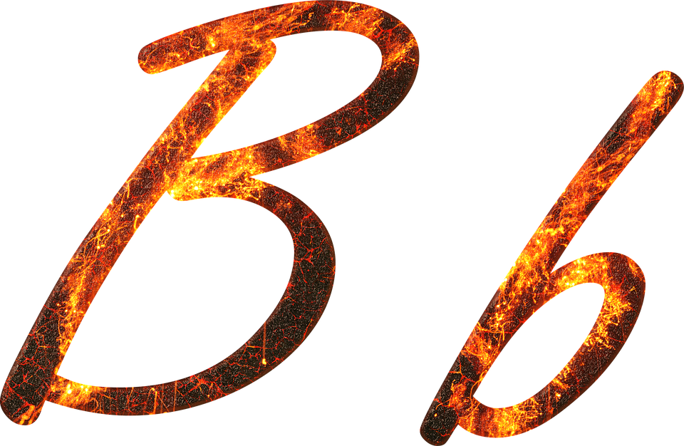Letter B Fire Embers Lava Font Write Type Fonts - B Letter Fire Png Clipart (960x626), Png Download