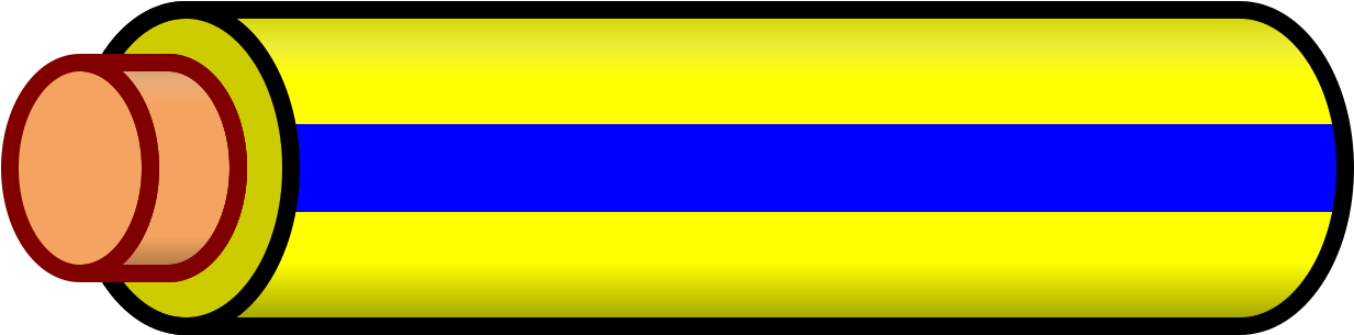 Wire Yellow Blue Stripe - Yellow Wire Red Stripe Clipart (1280x384), Png Download