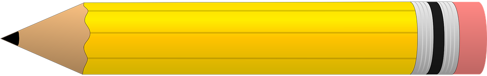 Pencil Yellow Eraser Write School Notes - School Pencil Clipart (960x480), Png Download