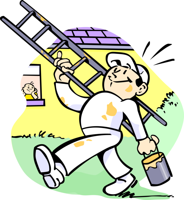 House Painter With - House Painting Clip Art - Png Download (645x700), Png Download