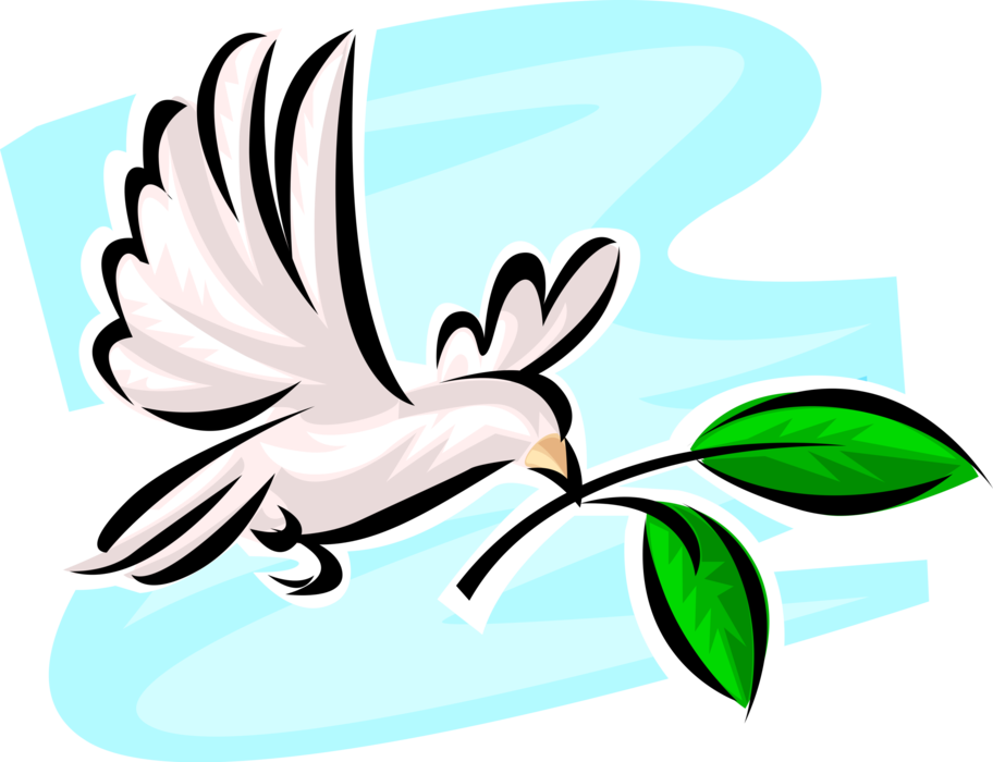 Vector Illustration Of Dove Of Peace Bird Secular Symbol - Vector Paz Png Clipart (912x700), Png Download