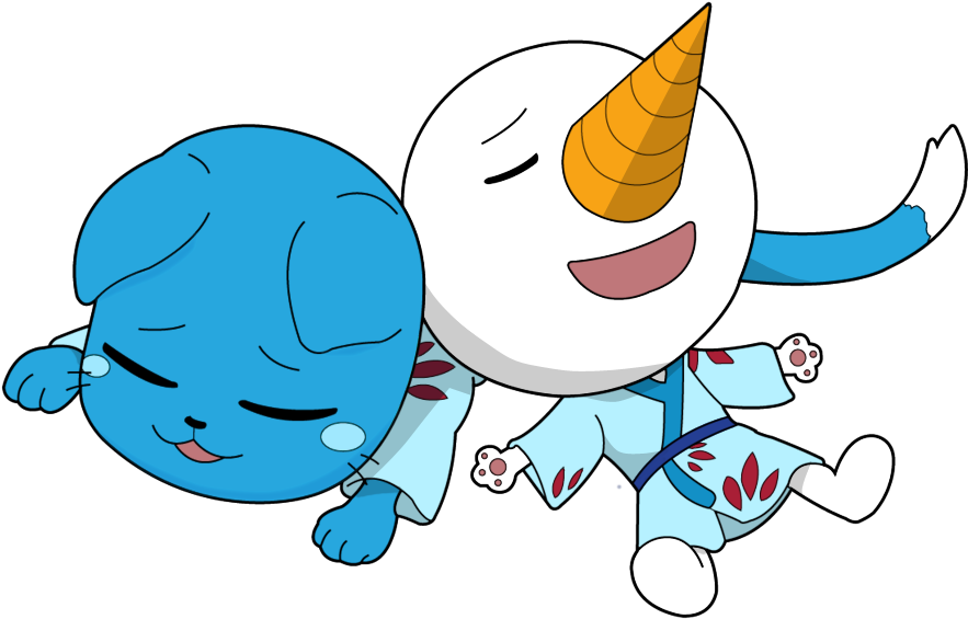 Render Happy And Plue By Sakamileo On - Fairy Tail Happy And Blue Clipart (883x565), Png Download
