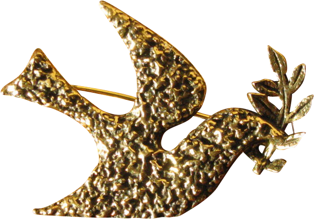 Vintage Zentall Dove & Olive Branch Pin - Craft Clipart (692x692), Png Download