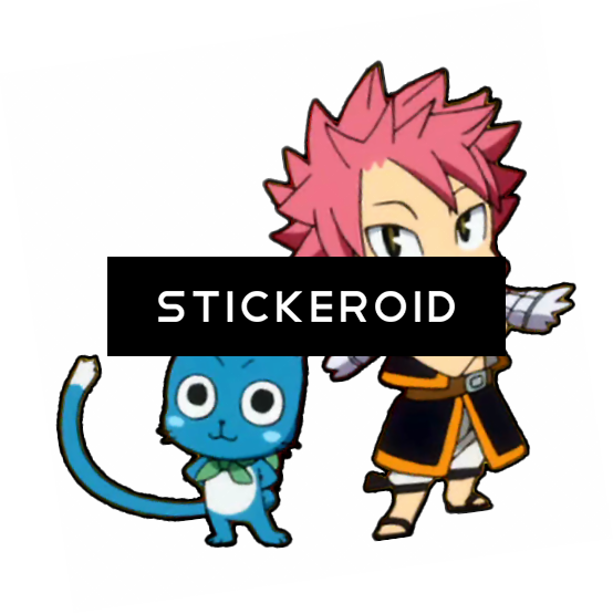 Fairy Tail Anime - Fairy Tail Happy And Natsu Clipart (554x555), Png Download