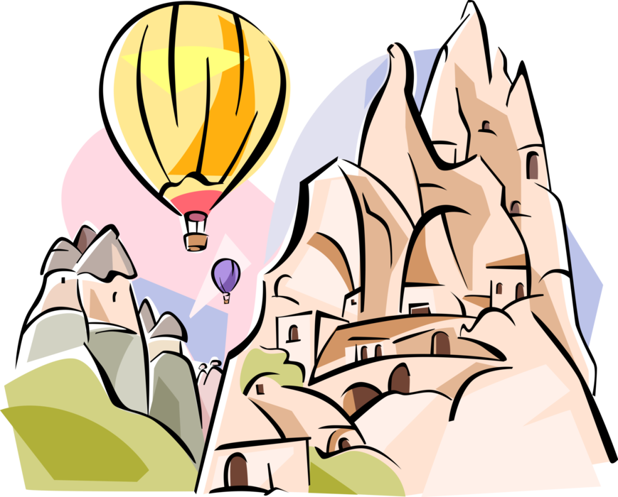 Vector Illustration Of Goreme "fairy Chimney" Rock - Göreme Clipart - Png Download (869x700), Png Download
