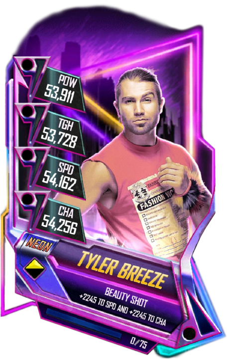 Tylerbreeze S5 23 Neon - Wwe Supercard Neon Cards Clipart (456x720), Png Download